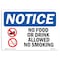 Signmission OSHA Sign, 10" H, Rigid Plastic, No Food Or Drink Allowed No Smoking Sign With Symbol, Landscape OS-NS-P-1014-L-14576 - alternate 1